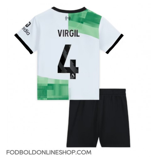 Liverpool Virgil van Dijk #4 Udebane Trøje Børn 2023-24 Kortærmet (+ Korte bukser)